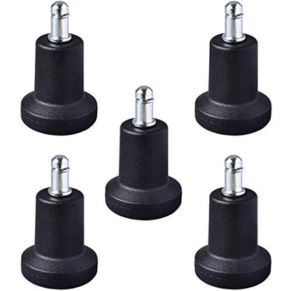 AAGUT High Profile Bell Glides 7/16" x 7/8", for Office Chair, 5 Pack | 750lbs Office Chair Wheel Stopper Replacement, Fixed Stationary Caster Wheel Glide, Matte Black Finish - size: High