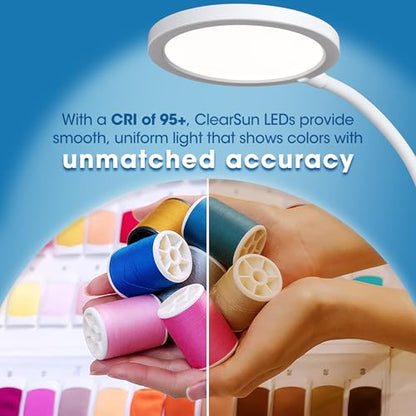 OttLite Good Housekeeping Circular LED Lamp, Wireless Charging, White - color: White