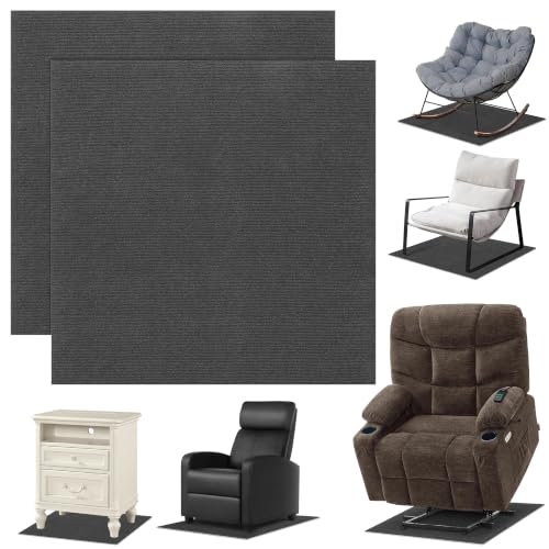 2 Pack Recliner Pads for Hardwood Floors, 30" X 30" Non Slip Recliner Grippers, Furniture Pads Hardwood Floor Protectors for Furniture, Fits Recliners, Office Chair, Swivel Chairs, Grey - color: Grey, size: 2Pcs-30"x30"