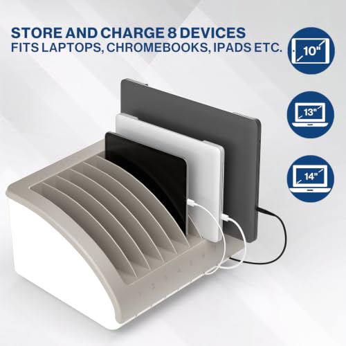 POCHAR 8-Device Universal AC Laptop Charging Station with Power Strip - size: 8 Tablet/Chromebook