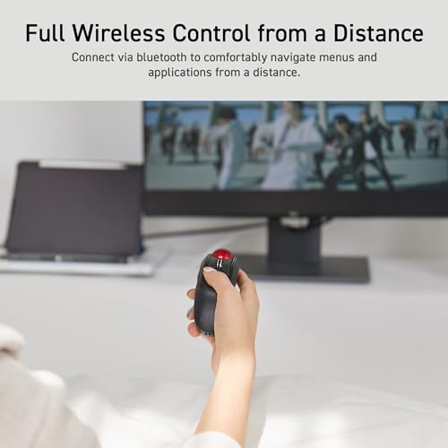 ELECOM Relacon Handheld Trackball Pointer, Ergonomic Thumb Mouse for Right or Left Hand, Bluetooth, 10 Buttons for TV, Presentation, Game, PC & MAC - style: Bluetooth