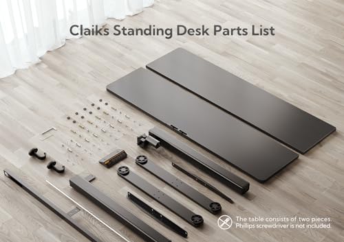 Claiks Electric Height Adjustable Standing Desk, 35x20 Inch, Black | Smooth Height Adjustment, 3 Memory Presets, Cable management hub & hook, Stable Steel Frame, 156 lbs Capacity, Easy Assembly - color: Black, size: 35
