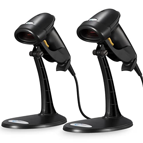 Esky Barcode Scanner with Stand, 2 Pack Wired Handheld 1D Bar Code Scanner - size: 2 Pack