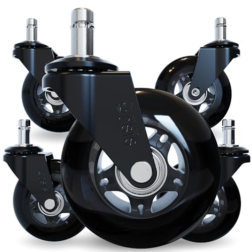 The Office Oasis Original Office Chair Wheels (As Seen On PBS), Black - color: All Black