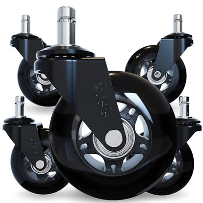 The Office Oasis Original Office Chair Wheels (As Seen On PBS), Black - color: All Black