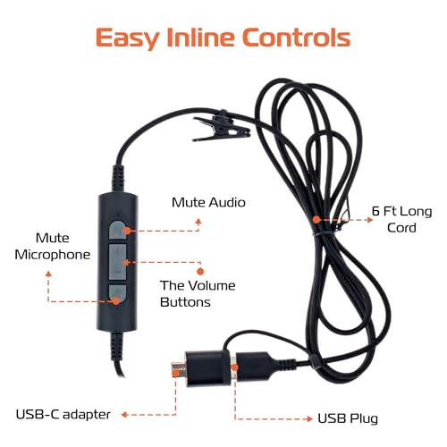 Spracht USB Wired Headphones for Work, WorkIT! Single Ear Computer Headset with Microphone, USB A & USB C Head Sets, Comfortable Wired Headphones with Microphone for Work, Online, Office - style: Single Ear