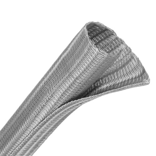 Wire Loom Tubing, 10ft Split Braided Cable Management Sleeve, Flexible Mesh Cord Protector Cable Sleeve for TV Computer (Grey, 3/16") - color: Grey, size: 3/16"