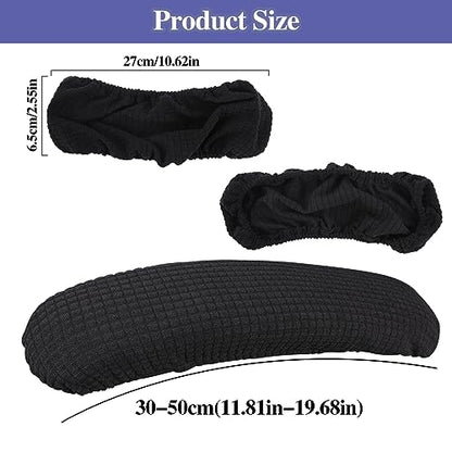 KALIONE 2Pcs Office Chair Arm Cover, Black Armrest Slipcover Pads Chair Armrest Covers, Office Seat Hand Rest Protector, Elastic Computer Arm Protectors,Arm Covers Protectors for Office Chair
