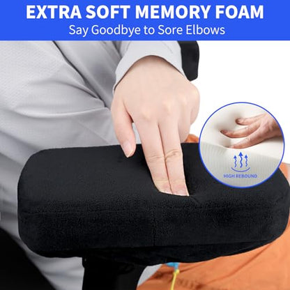 YOUFi Office Chair Arm Covers,Extra Soft Velvet Armrest Cushion,Set of 2 - color: Black