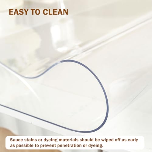 Royhom Clear Table Protector 14 x 24 Inch, 1.5mm Plastic Table Cover - color: Clear 1.5mm, size: 14" x 24" (Rectangular)