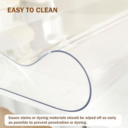 Royhom Clear Table Protector 16 x 36 Inch, 1.5mm Plastic Table Cover - color: Clear 1.5mm, size: 16" x 36" (Rectangular)