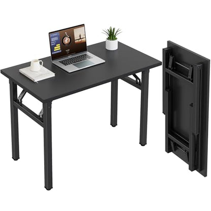 Need Small Folding Computer Desk, 35.8 Inch Writing Table, Black - color: Black, size: 35.8 inches