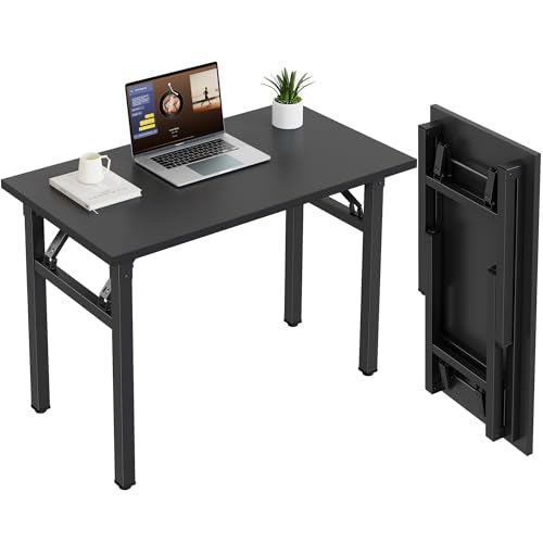 Need Small Folding Computer Desk, 35.8 Inch Writing Table, Black - color: Black, size: 35.8 inches