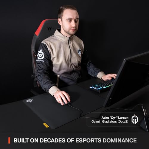 SteelSeries QcK XL Performance Control Gaming Mousepad — Extra Density for a Smooth Glide — Low-Profile Edge Stitching — Non-Slip Neoprene Rubber Base — 15.75 x 34.43 inch — FPS, MOBAs, RTS, MMO - size: XL, style: Control