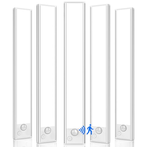 VerRon 12inch Under Cabinet Lighting Rechargeable 5-Pack | 2500mAh Rechargeable Battery, Wireless Installation, LED Indoor Closet Lights, Under-Counter Fixture for Kitchen, Easy Mount - color: 6500K-5Pack, size: 12 inch