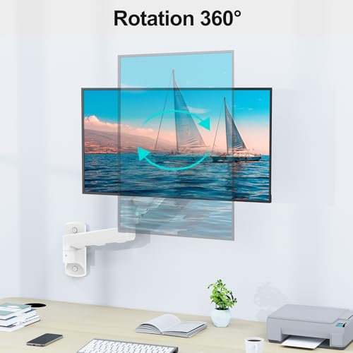 Monitor Wall Mount Fits up to 32" Computer Screens Max 19.8lbs - style: Wall Mount White
