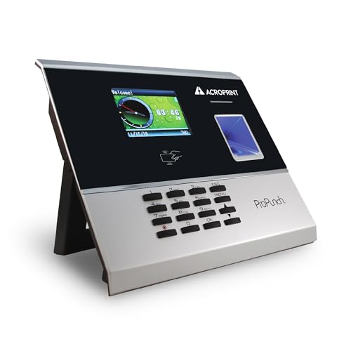 Acroprint ProPunch Time Clock System for Employees – Biometric Fingerprint Time Clock for Small Business, No Monthly Fees, Advanced Time Card Machine with Employee Time Tracker