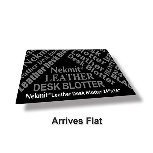 Nekmit Leather Desk Blotter Pad 24 x 14 Inches, Flat, Non-Slip, Waterproof, Black - color: Black, size: 14" x 24"