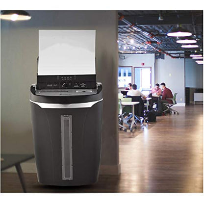 Black Shredder-Paper Shredder, Auto Feed, Super Cross-Cut, Stack-and-Shred ，Credit Card Office Shredder