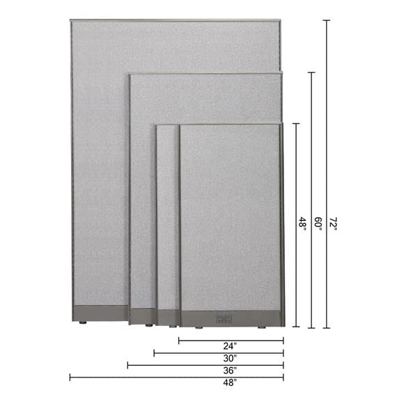 GOF Office Partition Single Full Fabric Panel (24" w x 72" h) - size: 24"w x 72"h
