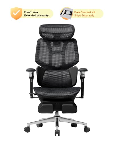Hbada X7 Smart Ergonomic Chair, Office Chair, with Fully Automated Lumbar Tracking, 4D Adjustable Headrest, 720° Adjustable Armrests, Ventilated Seat Cushion, Swivel, Black - color: Black