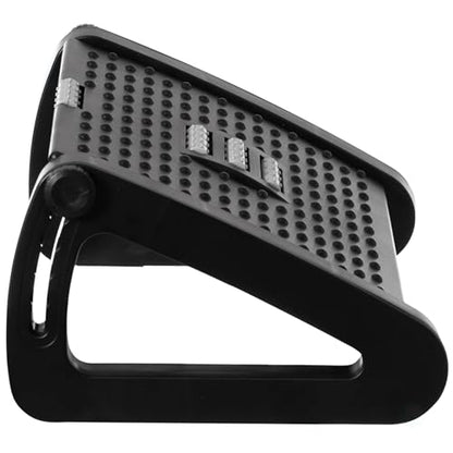 Black Triangular Footrest Massage Under Desk with Soothing Massage Points and Rollers, Adjustable Foot Stool Support with 6 Height Positions