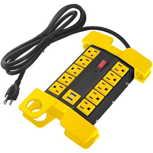 CCCEI Heavy Duty Power Strip with USB Ports, 10 Outlets. Black, 10FT. - color: Black, size: 10ft