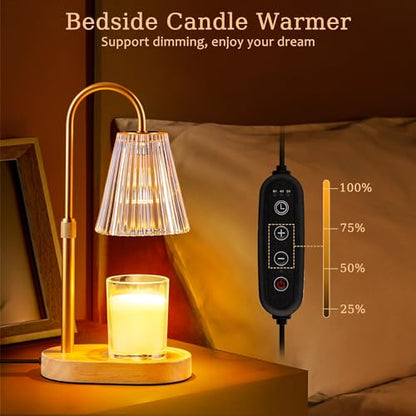 Candle Warmer Lamp with Timer - Electric Candles Wax Warmers Glass Lamps - color: Amber
