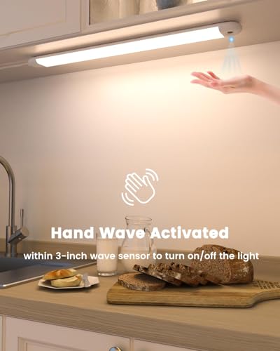 MYPLUS 24" Hand Wave Under Cabinet Lights with 5 Color Temperature - size: 24"-1 Pack