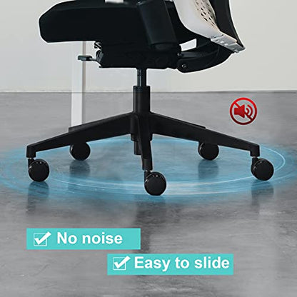 Replacement Office Chair Wheels, Caster Desk Chair Wheels, Rolling Wheels for Office Chair, Chair Rollers Casters, Chair Casters for Hardwood Floors, 5 Set Chair Casters Safe for All Floors. - style: Black