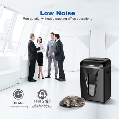 Wingwise 9 Sheets Micro Cut Paper Shredder for Home Office | P-5, 10 Mins Runtime, 5.8 gal, Shreds CDs & Credit Cards