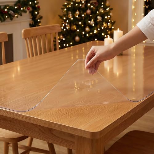 Custom Multisize 1mm Thick Clear PVC Table Cover Protector - 12x24 Inch Water Resistant Plastic Rectangular Vinyl Non-Slip Desk Pad for Coffee Table/Writing Desk - color: Table Pads 1mm, size: 12" x 24"