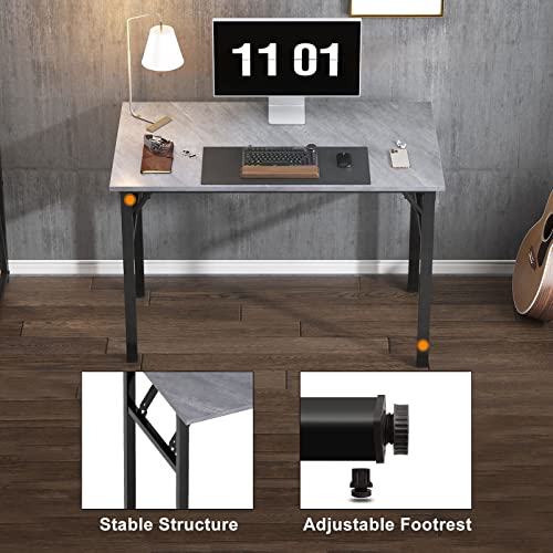 Need Small Folding Computer Desk, 39.4 Inch Writing Table, Grey - color: Grey, size: 39.4 inches