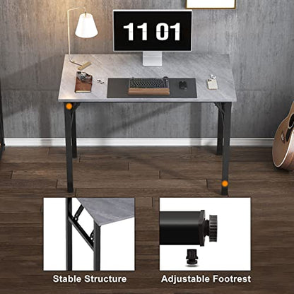 Need Small Folding Computer Desk, 39.4 Inch Writing Table, Grey - color: Grey, size: 39.4 inches