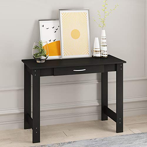 FURINNO Jaya Writing Desk For Residential Use With DrawerBlack, Blackwood, Large - color: Blackwood, size: 39 inches