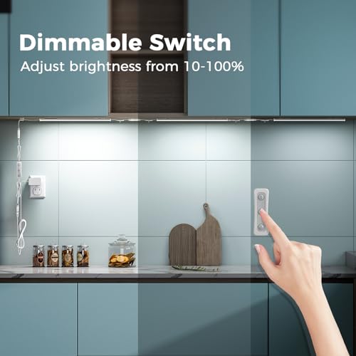 Under Cabinet Plug in 4000K 6 Pack 12 inch - color: Upgrade Daylight White 4000K, size: Manual switch-6 pack