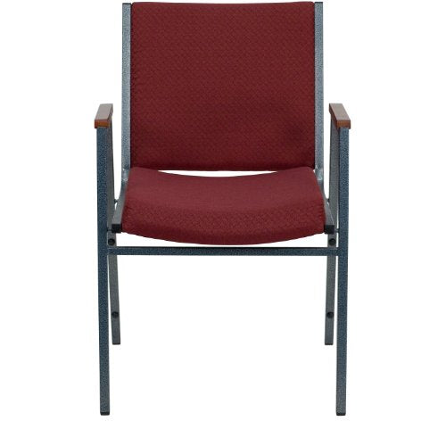 Flash Furniture Hercules Fabric Stack Chair with Arms, Burgundy - color: Burgundy Patterned Fabric, size: Set of 1