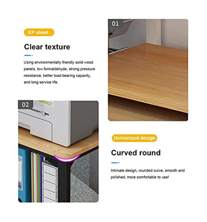 Under Desk Printer Stand, 2-Tier Mobile Machine Cart with Shelf Heavy Duty Multi-Purpose Storage Rack for Office and Home