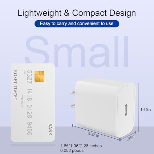 20W USB C Fast Charger Block, Compact PD 3.0 Wall Charger for iPhone 17/16/15/iPad Pro, Universal Compatibility, Travel Essential, 3X Faster Than 5W Charger - color: White