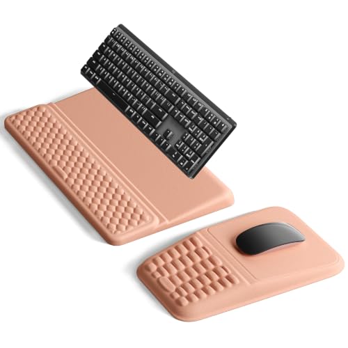 Vaydeer Keyboard Stand and Mouse Pad Set, Soft Memory Foam Wrist Rest - color: Pink, style: No Storage Slot