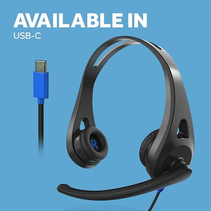 TWT Audio Ergo TW130 Premium On-Ear Headset - USB-C Connection | Wired Headphones, Noise Reducing Microphone, For Classrooms, School, Students, & Teachers, Universal Device Compatibility - style: USB-C (TW130)