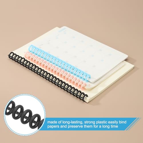 PATIKIL 8.5mm(1/3") Plastic Spiral Binding Coils, 30 Pcs Binding Spirals 20-25 Sheet Capacity Binding Spirals for Binding Paper Sheets, Black - color: Black, size: 8.5mm(1/3")