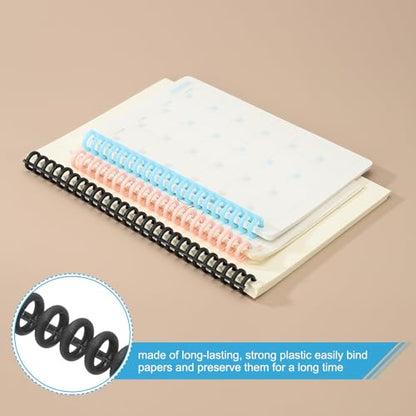 PATIKIL 8.5mm(1/3") Plastic Spiral Binding Coils, 30 Pcs Binding Spirals 20-25 Sheet Capacity Binding Spirals for Binding Paper Sheets, Black - color: Black, size: 8.5mm(1/3")