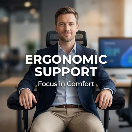 Office Chair Armrest Covers - Memory Foam Arm Pads, Ergonomic Cushions for Elbow & Forearm Pressure Relief, Universal Fit