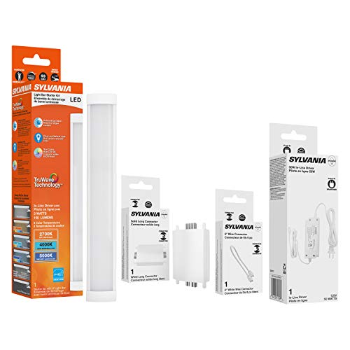 Sylvania TruWave Natural Series 3-Way Selectable 12" LED Under Cabinet Light Starter Kit, Soft / Cool / Daylight, Hardwire - 1 Pack - color: White, size: 4 Watts, style: 4 Watts