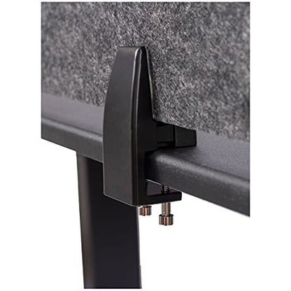 Stand Up Desk Store ReFocus Raw Clamp-On Acoustic Desk Divider Mounted Privacy Panel to Reduce Noise and Visual Distractions (Anthracite Gray, 47.25" x 16") - color: Anthracite Gray, size: 48" X 16"