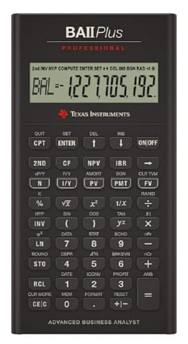 Texas Instruments BA II Plus Professional Financial Calculator Black