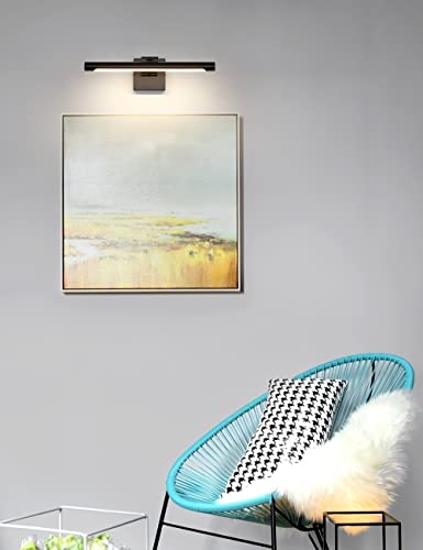 Joosenhouse LED Picture Light Fixtures 16.53" Inches Long Modern Black Wall Lamps with Rotatable Lighting Tube Picture Frame Lights for Paintings 7W(50W Eqv.) Hardwired Connection 3000K (Pack of 2) - color: Black, size: Dimmable 16.53" Long (Pack of 2)