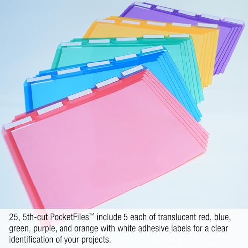 Ultimate Office Poly Color File Folders Letter Size, 5th-Cut Tabs Set of 25 - style: 5th-Cut Tabs, set of 25