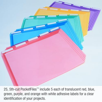 Ultimate Office Poly Color File Folders Letter Size, 5th-Cut Tabs Set of 25 - style: 5th-Cut Tabs, set of 25